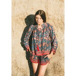 Natalie Martin Lola Floral Blouse Bohemian Boho Summer 2017 Collection XS